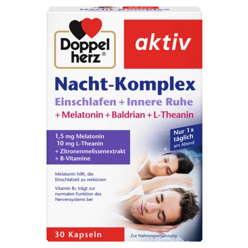 Abbildung der Produktverpackung Doppelherz aktiv Nacht-Komplex Frontansicht